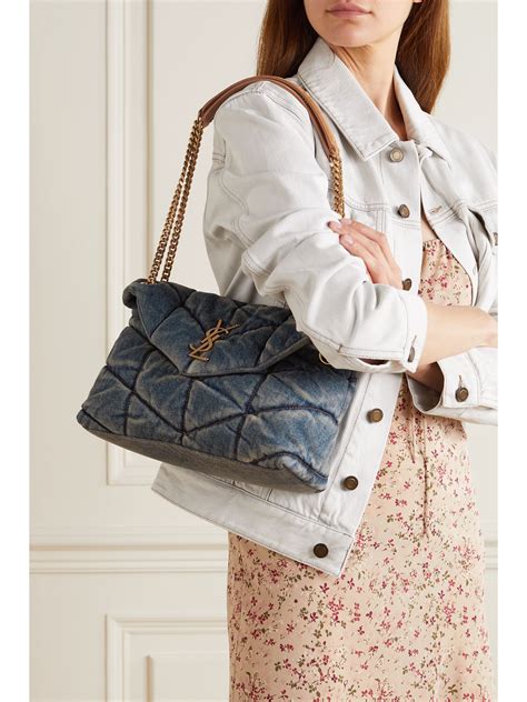 ysl denim puffer bag small|YSL jean bag.